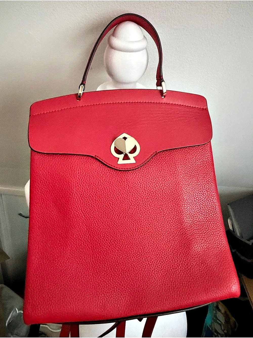 Kate Spade Red Convertible Backpack Bag Like New
